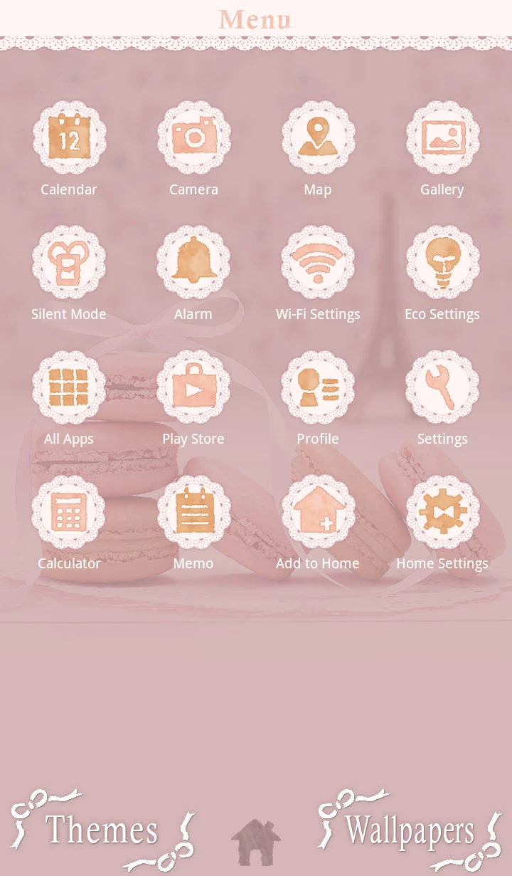 Parisian Macaroons Theme +HOME screenshot